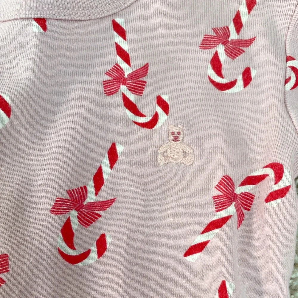 2x BABY GAP Holiday Organic Cotton Pajama Sets SZ 2 Candy Canes Lights Christmas